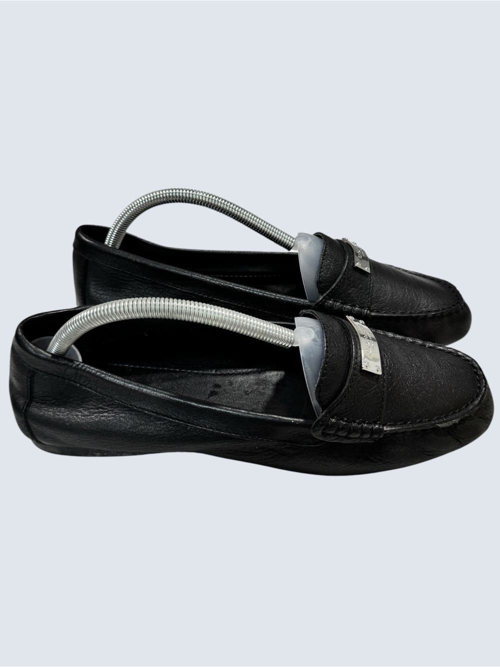 Coach Fredrica Black Leather Silver Hardware Driving Loafers 9.5B - Picture 4 of 11